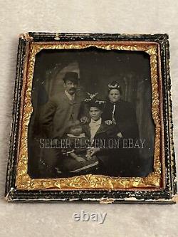 Antique Rare Victorian Tintype Photo African American Black Woman Nanny W Family