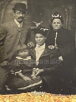 Antique Rare Victorian Tintype Photo African American Black Woman Nanny W Family