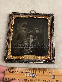 Antique Rare Victorian Tintype Photo African American Black Woman Nanny W Family