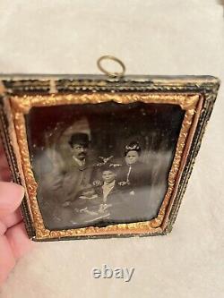 Antique Rare Victorian Tintype Photo African American Black Woman Nanny W Family