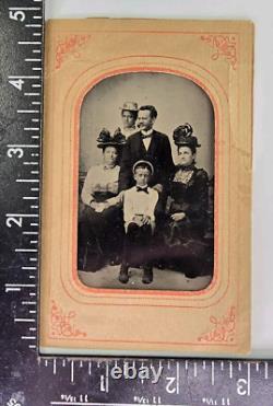 Antique Rare Victorian Tintype Photo African American Black Woman Nanny w Family