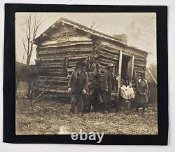 Antique Snapshot Photo Black African American Homestead Family Cabin Unique