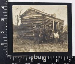 Antique Snapshot Photo Black African American Homestead Family Cabin Unique