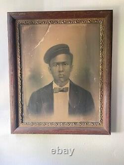 Antique Tintype Framed African American Handsome Stylish Young Man 1800s