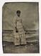 Antique Tintype Photo Beautiful Black African American Woman Full Fashion Unique
