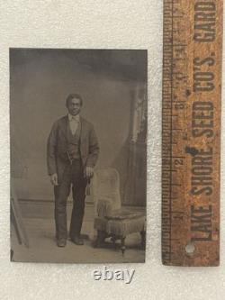 Antique Tintype Photo Of A Handsome Dapper African American Black Man
