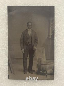 Antique Tintype Photo Of A Handsome Dapper African American Black Man