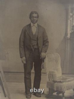 Antique Tintype Photo Of A Handsome Dapper African American Black Man