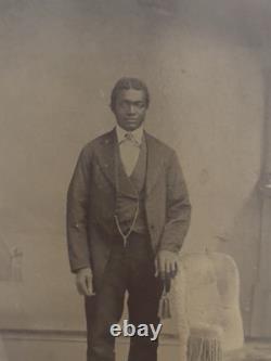 Antique Tintype Photo Of A Handsome Dapper African American Black Man