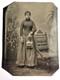 Antique Tintype Photo Young African American Lady Black Woman Dress Purse Unique