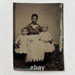 Antique Tintype Photograph Beautiful Young African American Black Woman Nanny