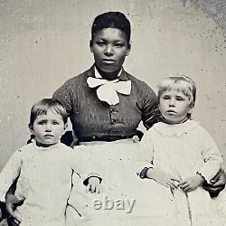 Antique Tintype Photograph Beautiful Young African American Black Woman Nanny