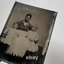 Antique Tintype Photograph Beautiful Young African American Black Woman Nanny