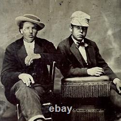 Antique Tintype Photograph Handsome Dapper Young Men Black African American Man