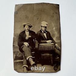 Antique Tintype Photograph Handsome Dapper Young Men Black African American Man