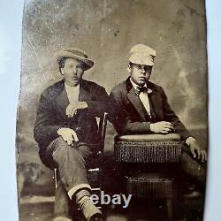 Antique Tintype Photograph Handsome Dapper Young Men Black African American Man