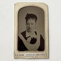 Antique Tintype Photograph Woman Black African American Maid Zanesville OH
