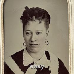 Antique Tintype Photograph Woman Black African American Maid Zanesville OH