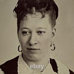 Antique Tintype Photograph Woman Black African American Maid Zanesville OH