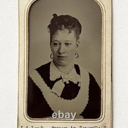Antique Tintype Photograph Woman Black African American Maid Zanesville OH