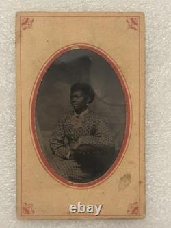 Antique Tintype Tinted Photo Of An African American Black Woman Lady Identified