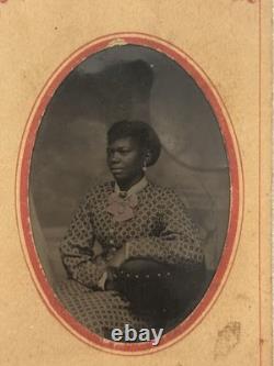 Antique Tintype Tinted Photo Of An African American Black Woman Lady Identified