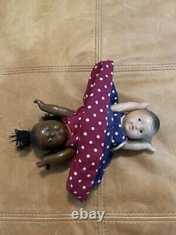 Antique Topsy Turvy Doll African American Black and White Caucasian Two Headed