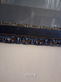 Antique Turn Of Century Wood Framed Portrait Of African American Woman/ -black