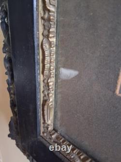 Antique Turn Of Century Wood Framed Portrait Of African American Woman/ -black