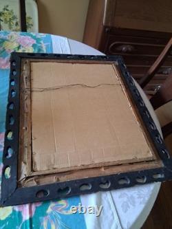 Antique Turn Of Century Wood Framed Portrait Of African American Woman/ -black