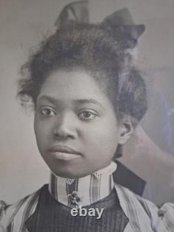 Antique Turn Of Century Wood Framed Portrait Of African American Woman/ -black