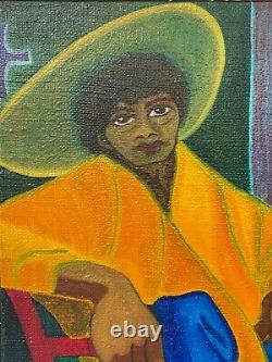 Antique Vintage Modern African American Black Impressionist Painting, 1975