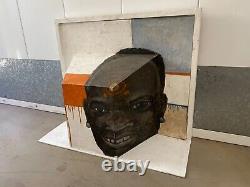 Antique Vintage Modern Cubist Black African American Painting Sculpture 1970s