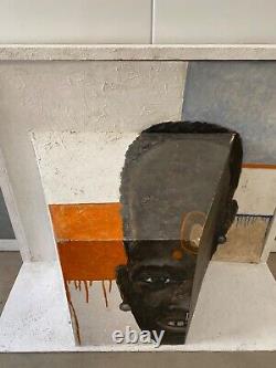 Antique Vintage Modern Cubist Black African American Painting Sculpture 1970s