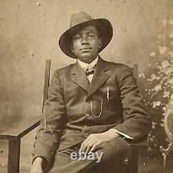 Antique/Vintage RPPC Postcard Photograph Black African American Man COWBOY Hat