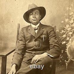 Antique/Vintage RPPC Postcard Photograph Black African American Man COWBOY Hat