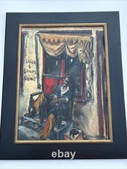 Antique Wpa Painting Black Americana African American Portrait Edgar Kiechle Oil