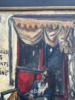 Antique Wpa Painting Black Americana African American Portrait Edgar Kiechle Oil