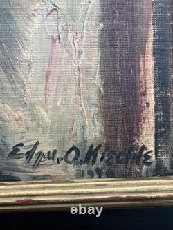 Antique Wpa Painting Black Americana African American Portrait Edgar Kiechle Oil