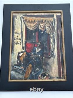 Antique Wpa Painting Black Americana African American Portrait Edgar Kiechle Oil