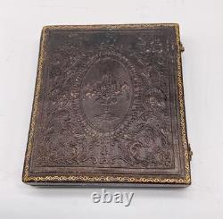 Antique cased tinted tintype photo of a Young black African American boy