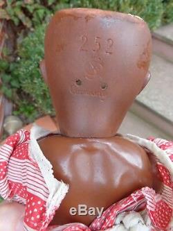 Antique doll black doll brown bisque