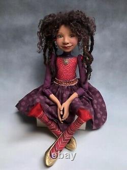 Artist Doll By Dianne Adam Black Doll Freckles Dreads Gold Shoes OOAK