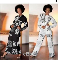 Ashro Black White Ethnic African American Pride Dress Power Print 3 Pc Wardrober