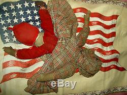 BABYLAND RAG Antique cloth black Americana TOPSY-TURVY 2-sided rare doll 12