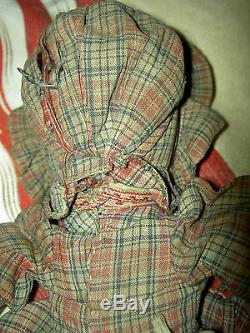 BABYLAND RAG Antique cloth black Americana TOPSY-TURVY 2-sided rare doll 12