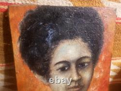 BEAUTIFUL 1880s-1900 O/C PAINTING AFRICAN AMERICAN BLACK PORTRAIT STORMS CWA