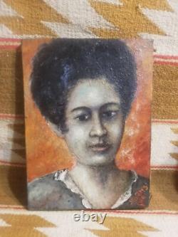 BEAUTIFUL 1880s-1900 O/C PAINTING AFRICAN AMERICAN BLACK PORTRAIT STORMS CWA