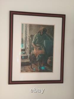 BLACK AFRICAN AMERICAN WOMAN PORTRAIT Original PAINTING VINTAGE 1976 I. A. B. A