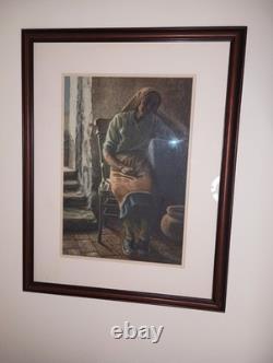 BLACK AFRICAN AMERICAN WOMAN PORTRAIT Original PAINTING VINTAGE 1976 I. A. B. A